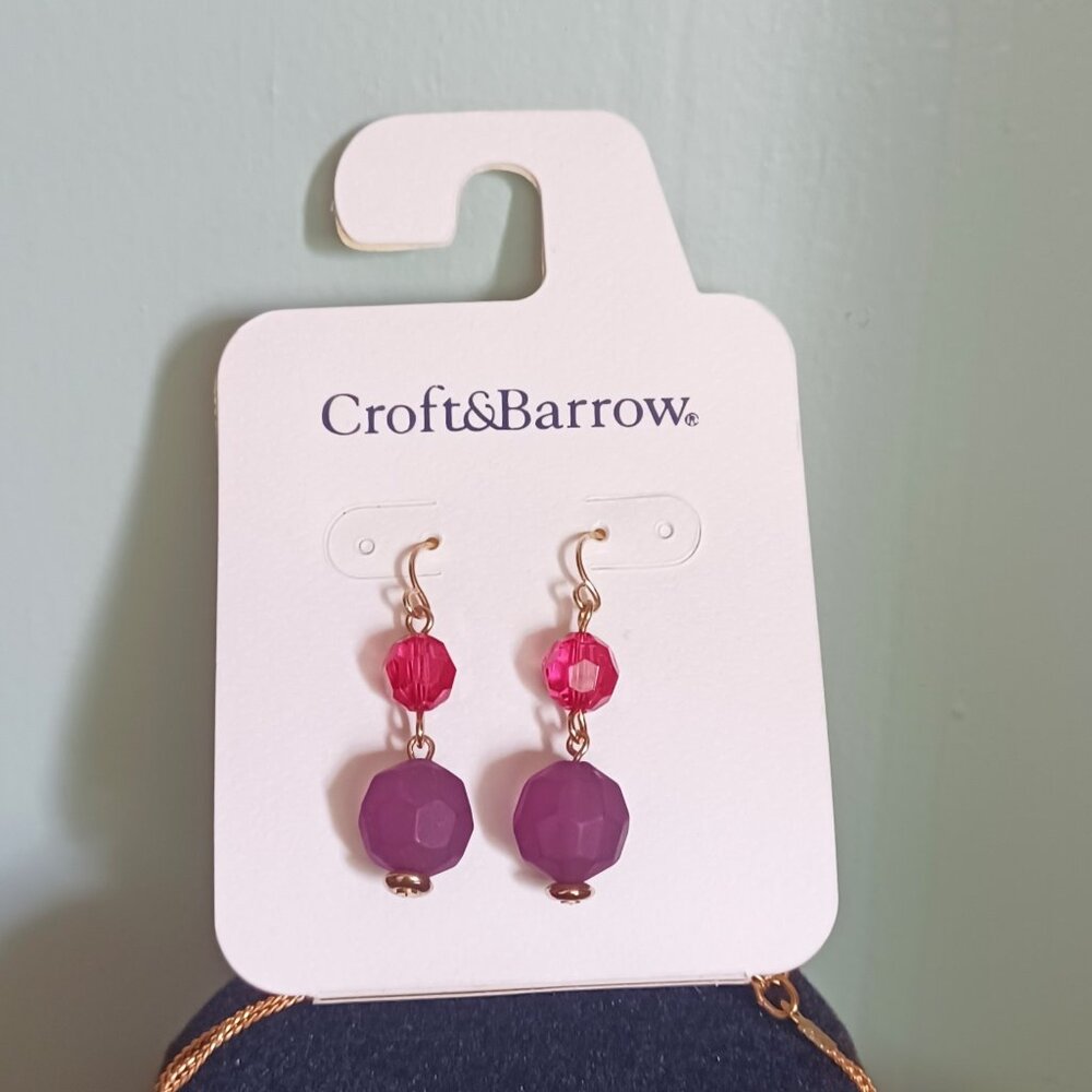 NWT CROFT & BARROW NECKLACE AND EARRING SET FESTIVAL BOHO - Picture 2 of 6